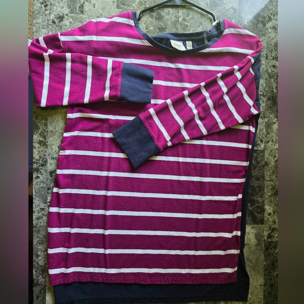 Rafaella Pink and Blue Boxy Sweatshirt